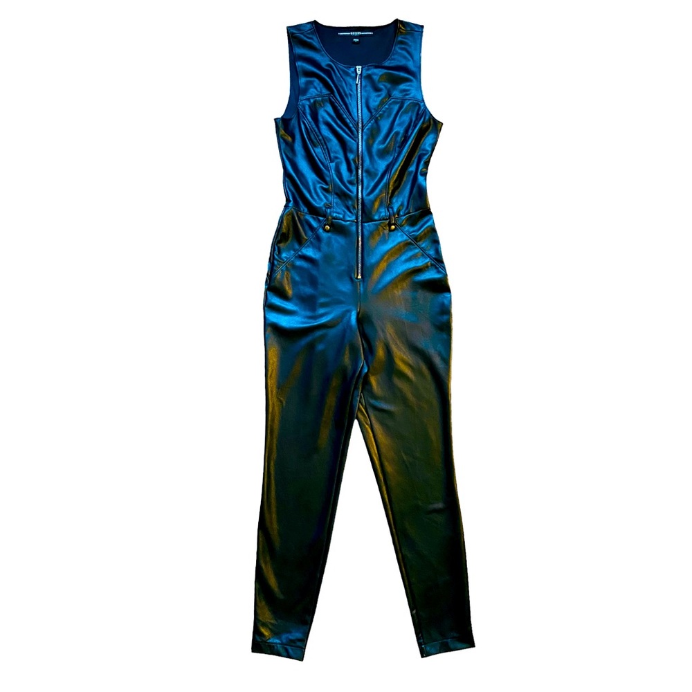 GUESS FAUX LEATHER JUMPSUIT